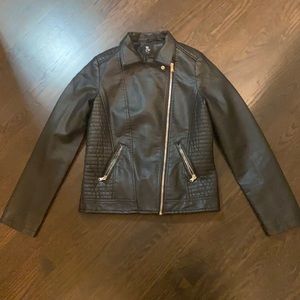 EUC Art Class faux black leather jacket size 14/16.